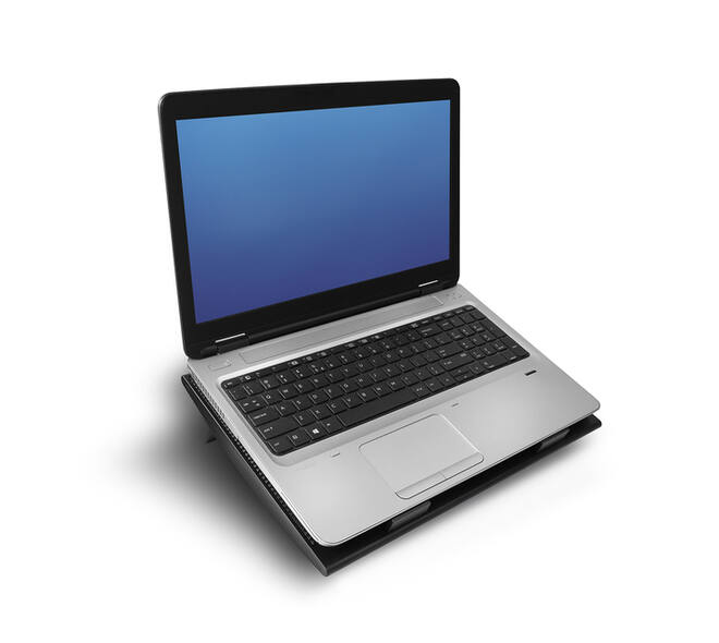 Laptopstandaard ACT 2 standen met ventilator 4-p hub