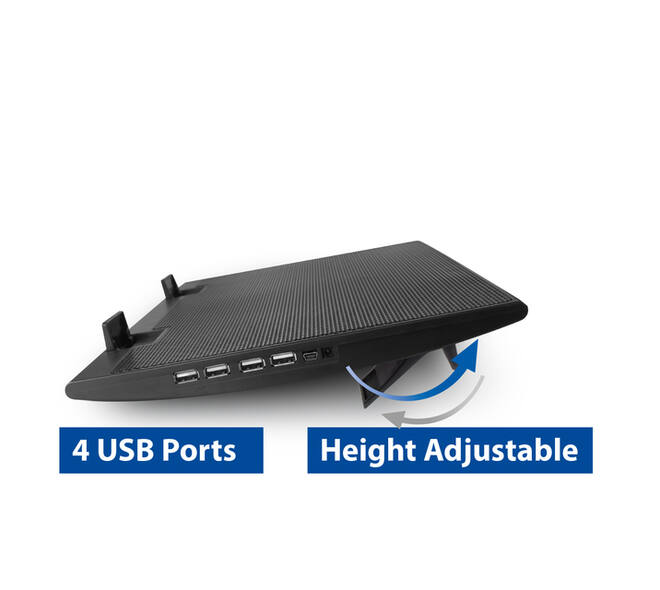 Laptopstandaard ACT 2 standen met ventilator 4-p hub
