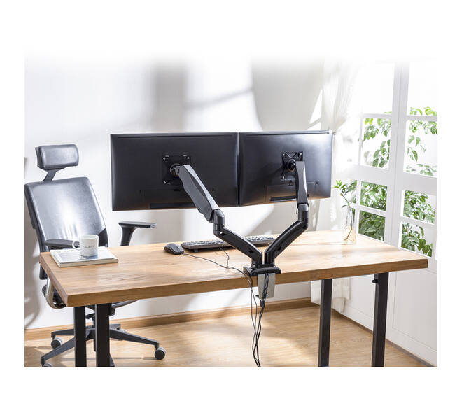 Monitorarm ACT office met gasveer 2 schermen