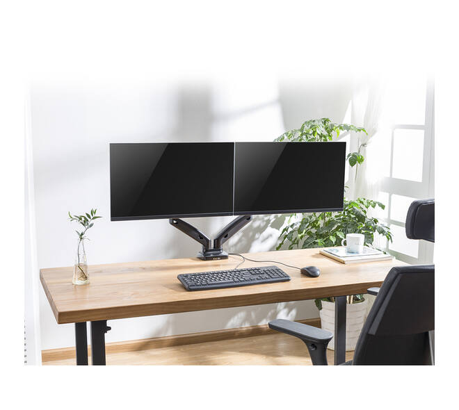 Monitorarm ACT office met gasveer 2 schermen