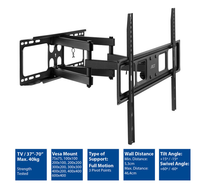 TV wandsteun ACT Full motion 37 tot 70 inch VESA