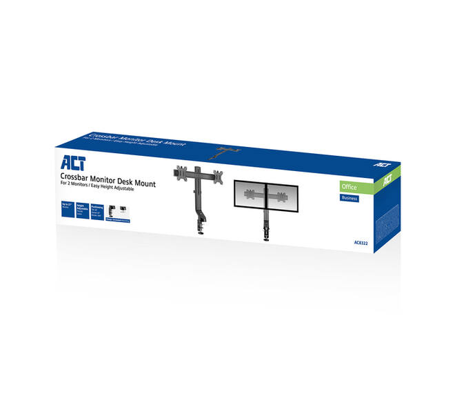 Monitorarm ACT office crossbar 2 schermen verstelbaar