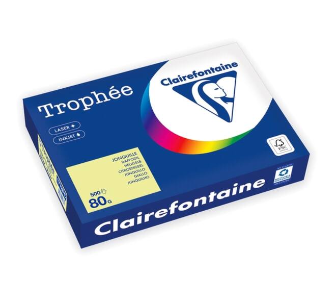 Kopieerpapier Trophée A4 80gr citroengeel 500 vel