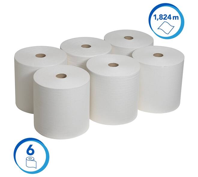 Handdoekrol Scott 1-laags 304m wit 6667