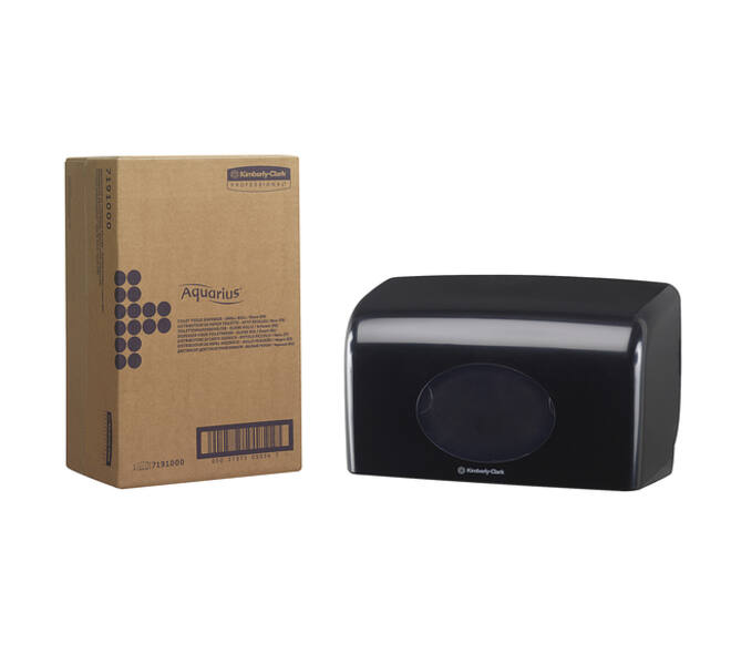 Toiletpapierdispenser Aquarius duo voor kleine rollen zwart 7191