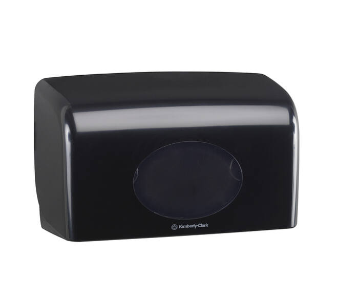 Toiletpapierdispenser Aquarius duo voor kleine rollen zwart 7191