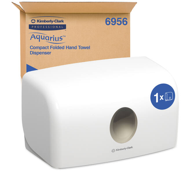 Handdoekdispenser Aquarius voor i-vouw mini wit 6956