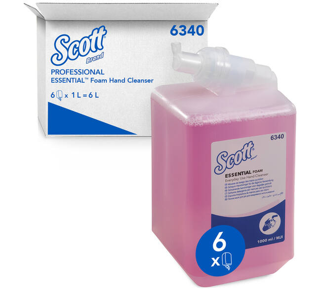 Handzeep Scott Essential foam roze 1000ml 6340
