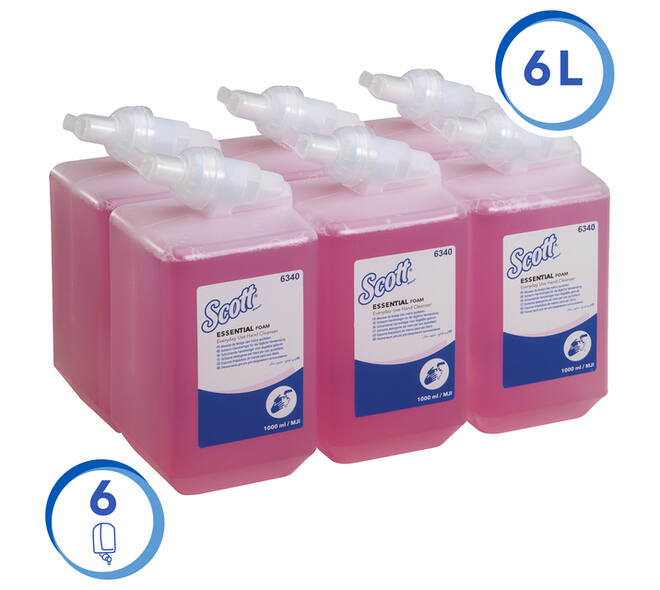 Handzeep Scott Essential foam roze 1000ml 6340