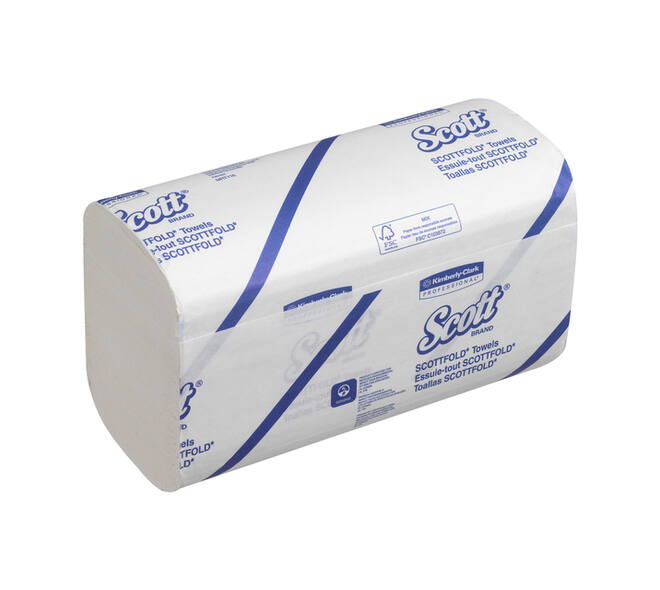 Handdoek Scott i-vouw 1-laags 200x315mm 25x175stuks wit 6633