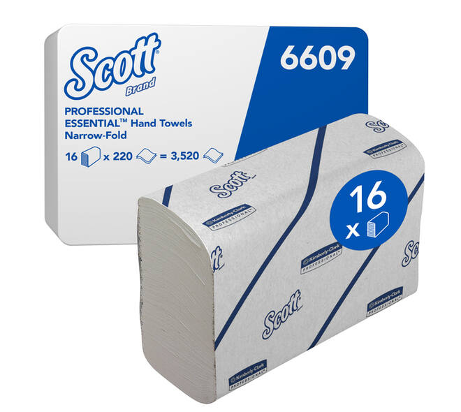 Handdoek Scott i-vouw 2-laags 212x186mm 16x220stuks wit 6609