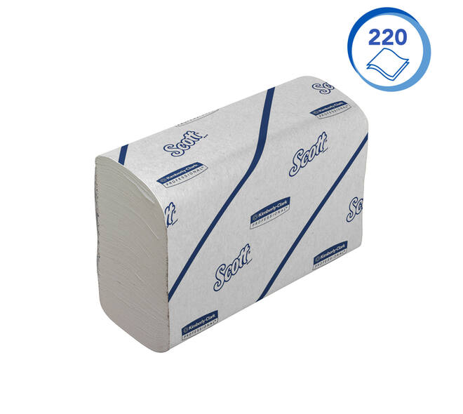 Handdoek Scott i-vouw 2-laags 212x186mm 16x220stuks wit 6609