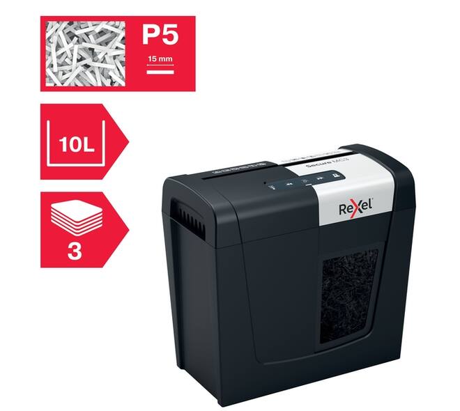 Papiervernietiger Rexel Secure MC3 P5 snippers 2x15mm