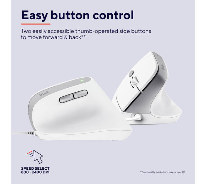 Muis Trust ergonomisch BAYO II wit