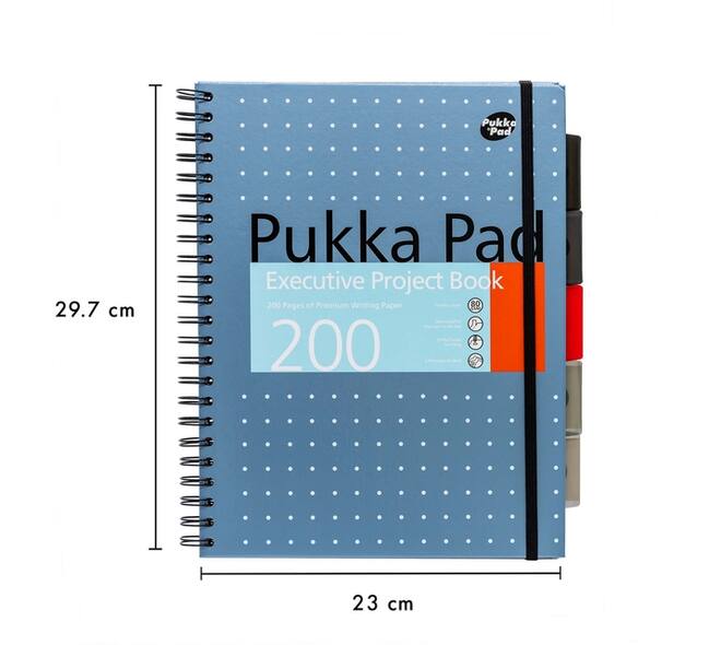 Projectboek Pukka Pad Metallic Executive A4 lijn 5-tabs 4-gaats 200 pagina's 80gr assorti