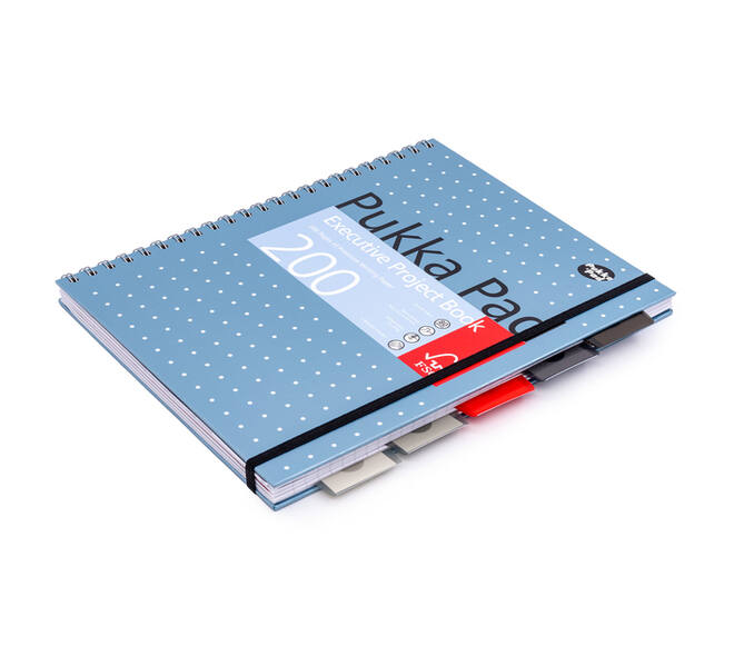 Projectboek Pukka Pad Metallic Executive A4 lijn 5-tabs 4-gaats 200 pagina's 80gr assorti
