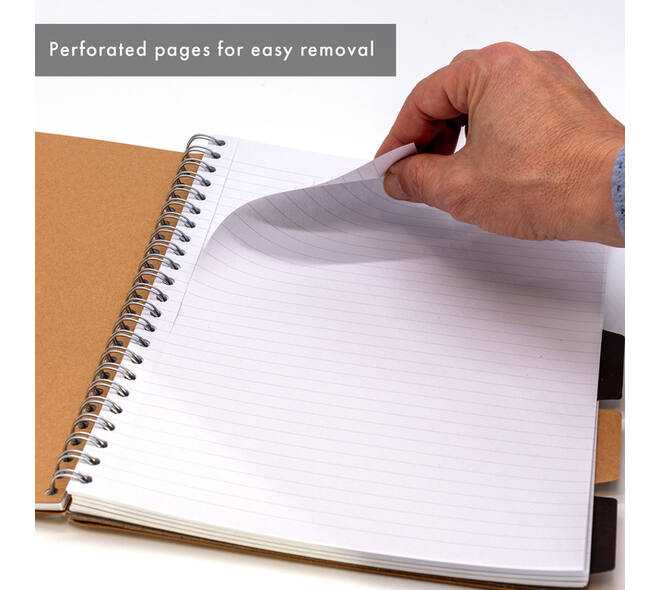 Projectboek Pukka Pad Kraft A4 lijn 5-tabs 200 pagina's 80gr
