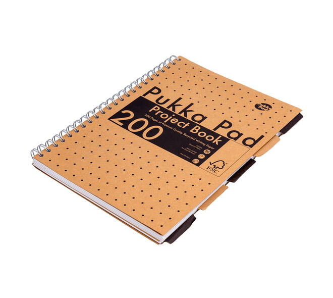 Projectboek Pukka Pad Kraft A4 lijn 5-tabs 200 pagina's 80gr