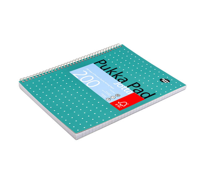 Collegeblok Pukka Pad Jotta A4 lijn 4-gaats 200 pagina's 80gr groen
