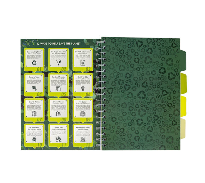 Projectboek Pukka Pad Recycled B5 lijn 4-tabs 200 pagina's 80gr groen