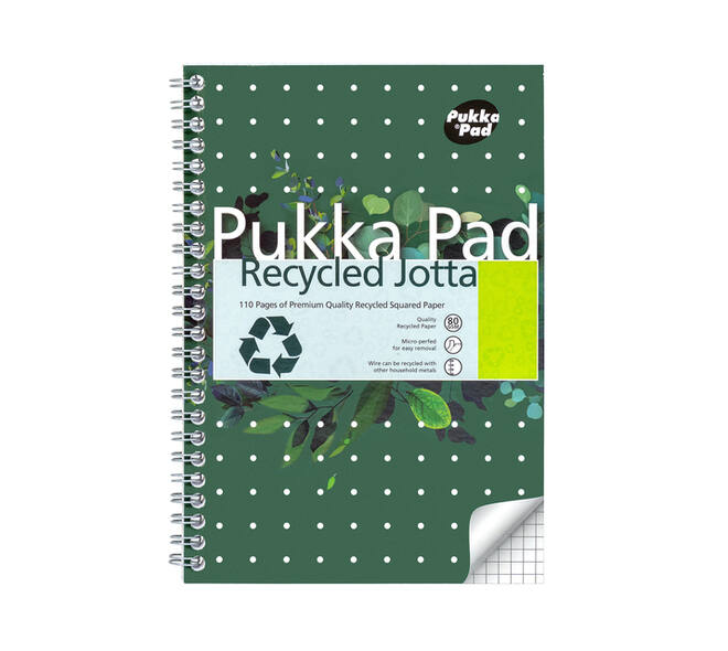 Notitieboek Pukka Pad Jotta A5 ruit 5x5mm 110 pagina's 80gr groen