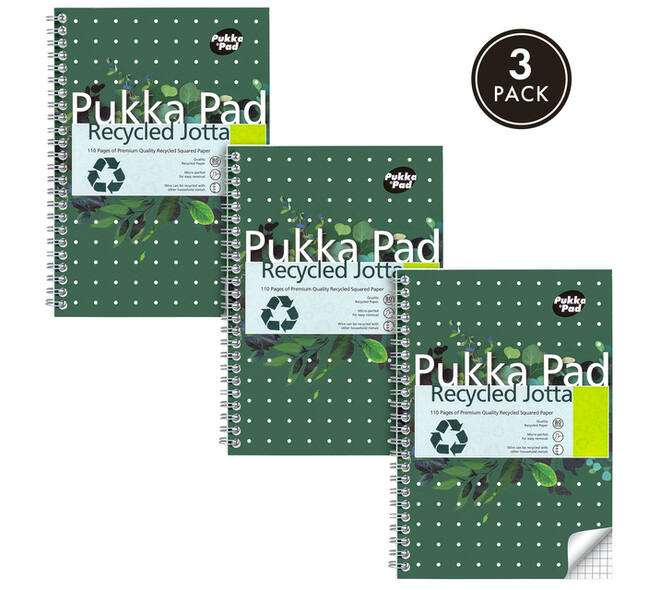 Notitieboek Pukka Pad Jotta A5 ruit 5x5mm 110 pagina's 80gr groen
