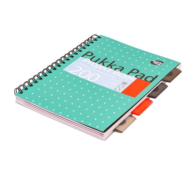 Projectboek Pukka Pad Metallic B5 lijn 4-tabs 200 pagina's 80gr groen