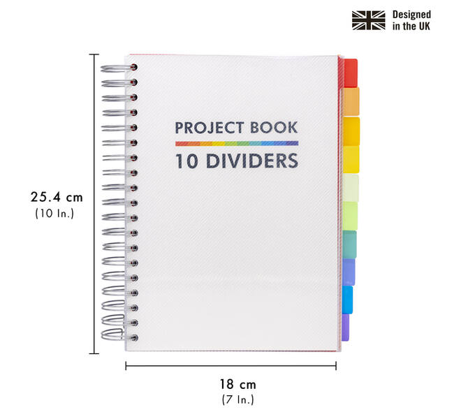 Projectboek Pukka Pad White B5 lijn 10-tabs 400 pagina's 80gr