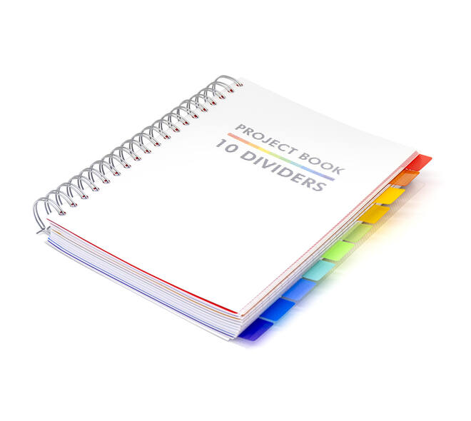 Projectboek Pukka Pad White B5 lijn 10-tabs 400 pagina's 80gr