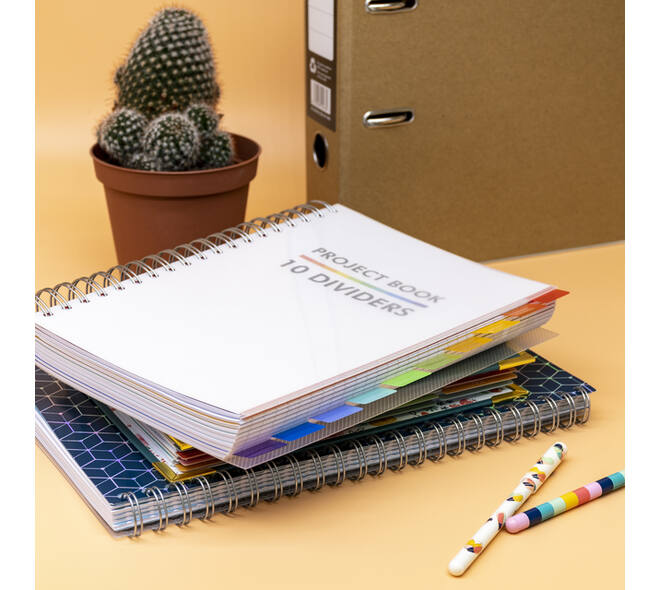 Projectboek Pukka Pad White B5 lijn 10-tabs 400 pagina's 80gr