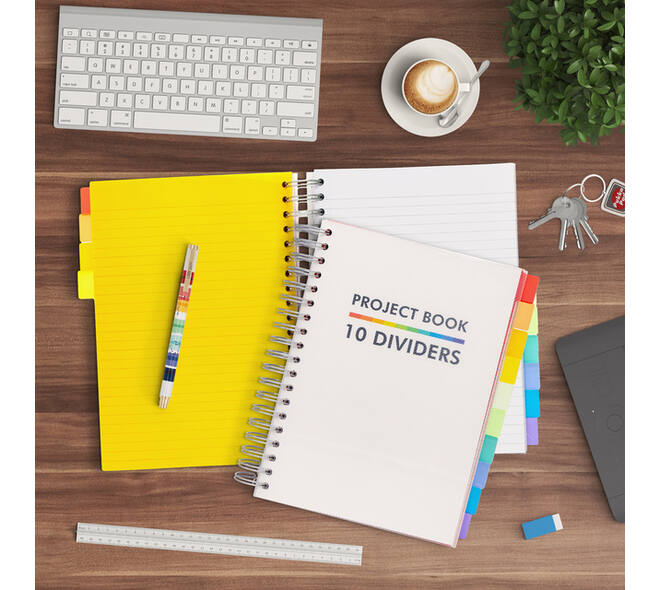 Projectboek Pukka Pad White B5 lijn 10-tabs 400 pagina's 80gr