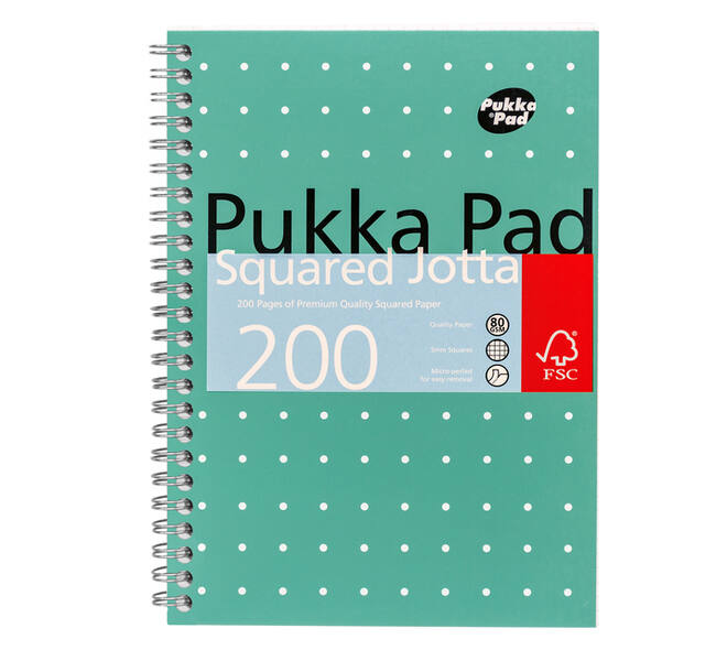 Notitieboek Pukka Pad Jotta A5 ruit 5x5mm 200 pagina's 80gr groen