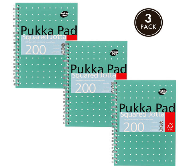Notitieboek Pukka Pad Jotta A5 ruit 5x5mm 200 pagina's 80gr groen
