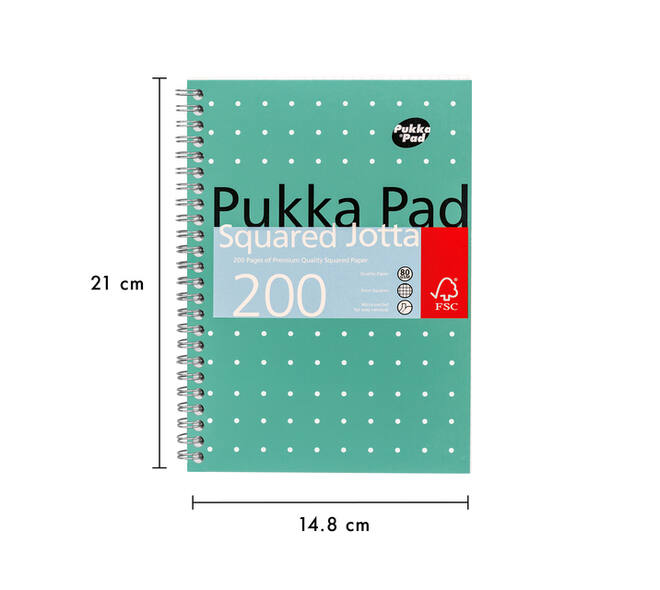 Notitieboek Pukka Pad Jotta A5 ruit 5x5mm 200 pagina's 80gr groen