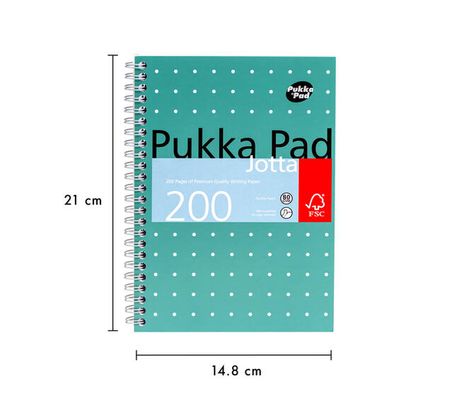 Notitieboek Pukka Pad Jotta A5 lijn 200 pagina's 80gr groen