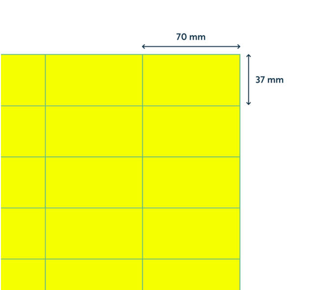 Etiket rillprint 70x37mm fluorgeel 2400 etiketten