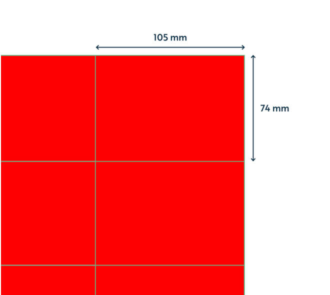 Etiket rillprint 105x74mm fluorrood 800 etiketten