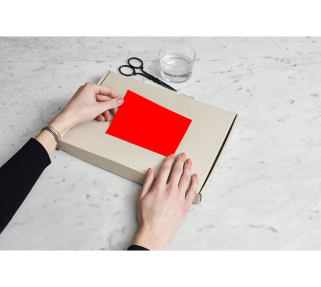 Etiket rillprint 105x148mm fluorrood 400 etiketten