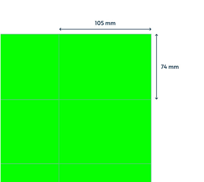 Etiket rillprint 105x74mm fluorgroen 800 etiketten