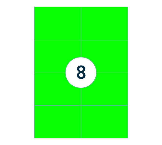 Etiket rillprint 105x74mm fluorgroen 800 etiketten