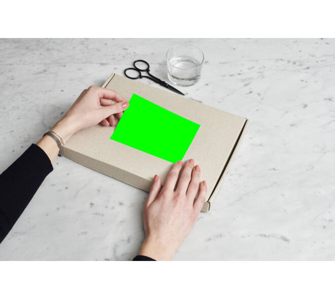 Etiket rillprint 105x74mm fluorgroen 800 etiketten