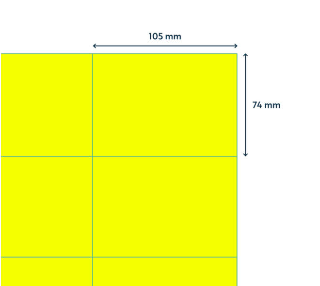 Etiket rillprint 105x74mm fluorgeel 800 etiketten