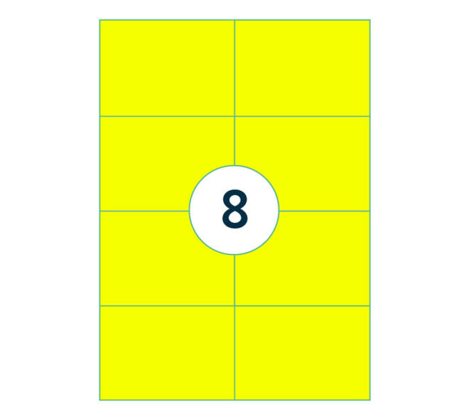 Etiket rillprint 105x74mm fluorgeel 800 etiketten
