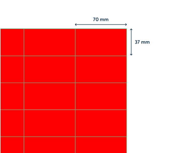 Etiket Rillprint 70x37mm fluor rood 2400 stuks