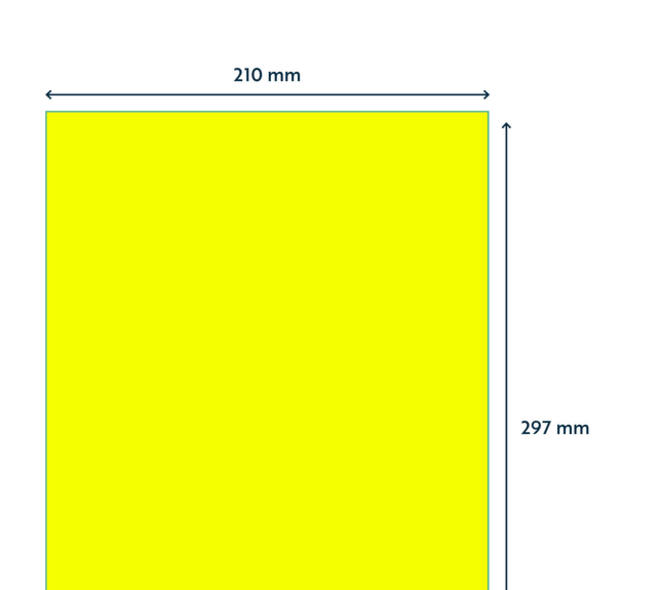 Etiket rillprint 210x297mm fluorgeel 100 etiketten