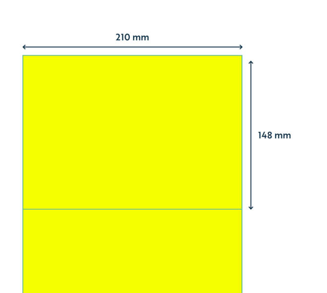 Etiket rillprint 210x148mm fluorgeel 200 etiketten