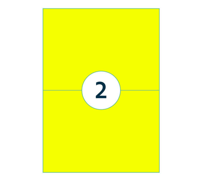 Etiket rillprint 210x148mm fluorgeel 200 etiketten
