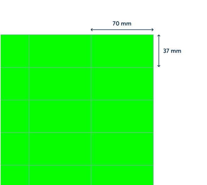 Etiket rillprint 70x37mm fluorgroen 2400 etiketten