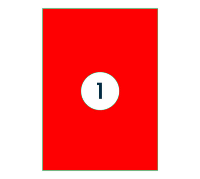 Etiket rillprint 210x297mm fluorrood 100 etiketten
