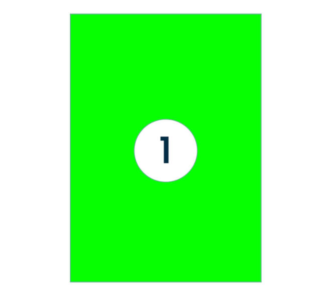 Etiket Rillprint 210x297mm fluorgroen 100 etiketten
